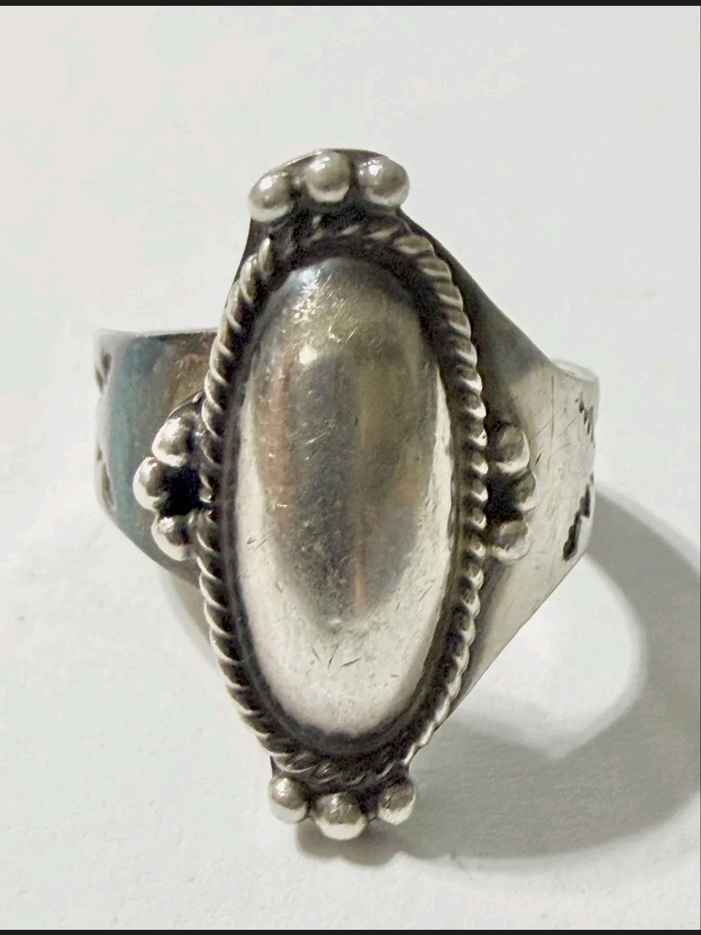 Vintage Anne Pablito Valencia ALV Navajo Sterling Silver Statement Ring